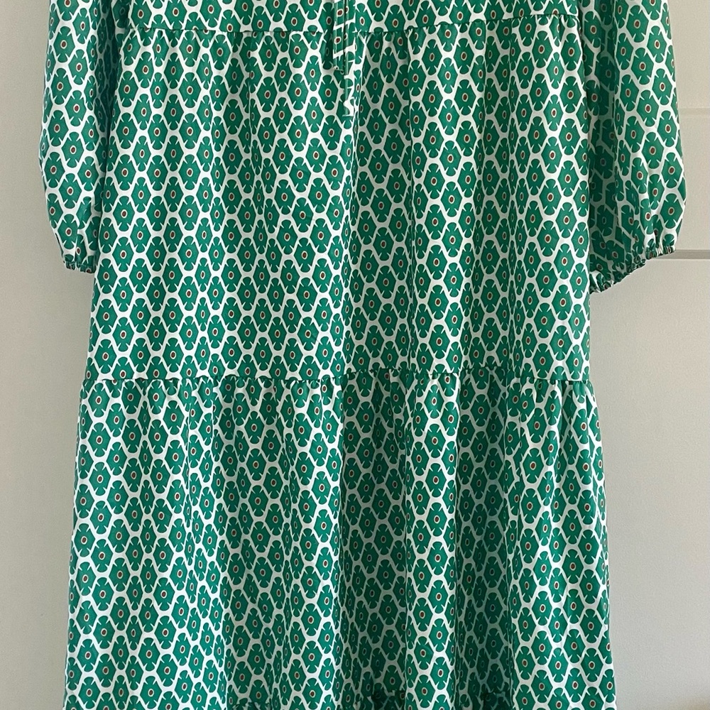 Green Geometric Pattern Dress